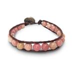 Unieke verstelbare wikkelarmband van rhodochrosiet, Ophalen of Verzenden, Nieuw