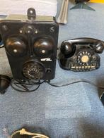 Bakelieten telefoons en toebehoren. Museumwaardig, Telecommunicatie, Vaste telefoons | Niet Draadloos, Ophalen, Gebruikt, Met draaischijf