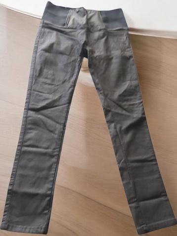 Elastische stretch broek bruin met hoge taille band L beschikbaar voor biedingen
