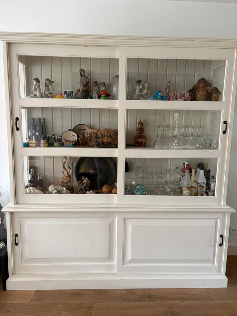 Vitrinekast landelijk, Ophalen, Met plank(en), 200 cm of meer, 150 tot 200 cm