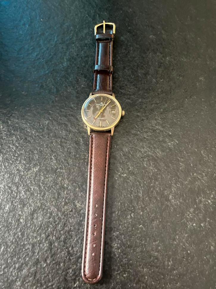 Baume mercier baumetic vintage 60s chocola, Sieraden, Tassen en Uiterlijk, Horloges | Antiek, Overige merken, Staal, 1960 of later