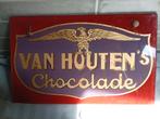 glasplaat van houten cacao chocolade weesp van ong 1900,, Verzamelen, Ophalen, Gebruikt, Reclamebord
