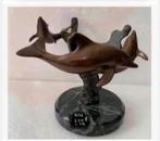 Korting Kunst Design object brons dolfijn Serpentijn voet, Ophalen of Verzenden