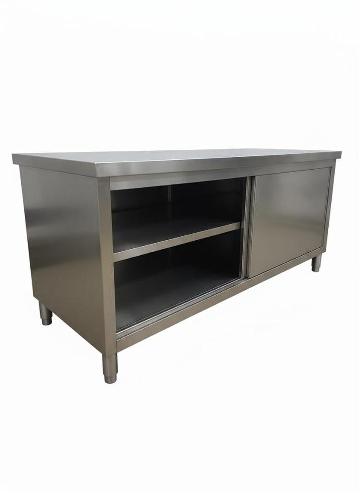 Nieuw RVS werkkast met schuifdeuren - 200x60cm, Doe-het-zelf en Verbouw, Sanitair, Nieuw, Overige typen, Rvs, Ophalen of Verzenden