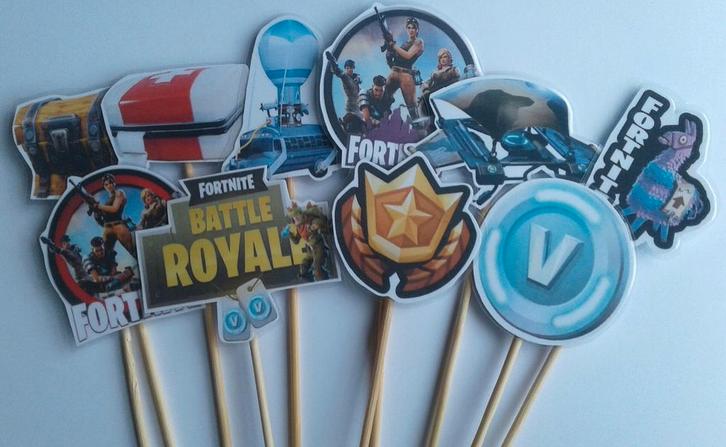 Fortnite traktatie prikker, Hobby en Vrije tijd, Feestartikelen, Nieuw, Versiering, Verjaardag, Ophalen of Verzenden