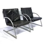 DES' LOUNGE CHAIRS BY GERARD VAN DEN BERG FOR ROHÉ, Ophalen, 75 tot 100 cm, Leer