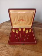Set van 6 vergulde mokkalepels van Orfèvrerie Saint-Médard., Antiek en Kunst, Antiek | Bestek, Ophalen of Verzenden