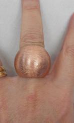 Zilveren Rose goud vergulde zware ring geborsteld nr.2524, Sieraden, Tassen en Uiterlijk, Ringen, Goud, 17 tot 18, Ophalen of Verzenden