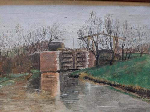 Sluis Amsterdamsche bos ..Reuling 3-1952, Antiek en Kunst, Kunst | Schilderijen | Klassiek, Ophalen of Verzenden