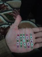 5 zilveren armbanden met robijn/smaragd, Sieraden, Tassen en Uiterlijk, Armbanden, Verzenden, Nieuw, Met edelsteen, Rood