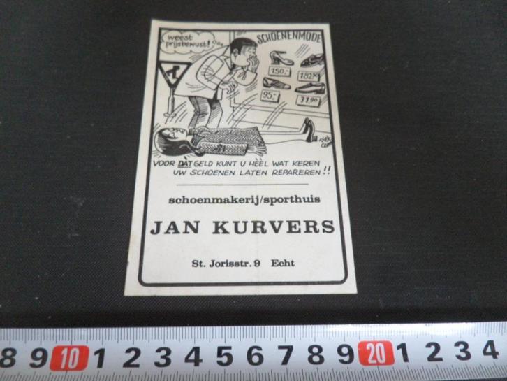 sticker Echt JAN KURVERS schoenmakerij / sporthuis, Verzamelen, Stickers, Zo goed als nieuw, Bedrijf of Vereniging, Ophalen