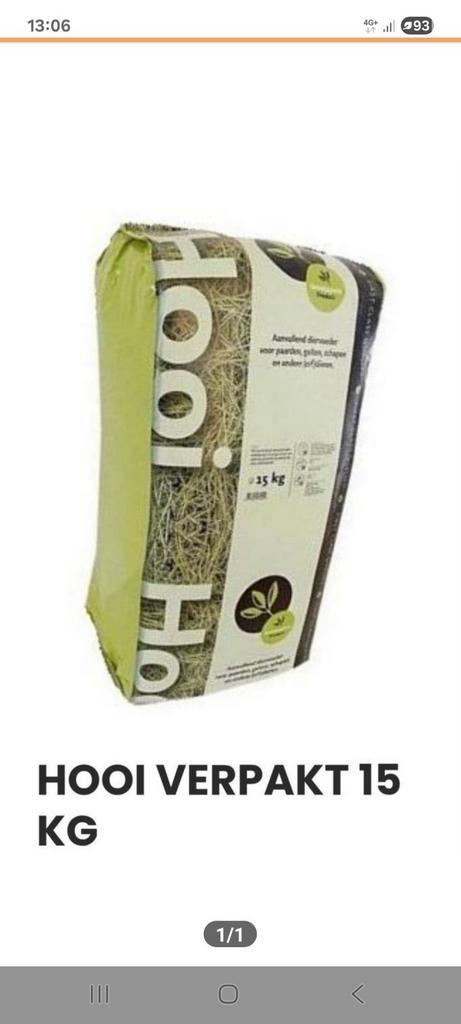 Hooi 15 kg  verpakt te koop, Dieren en Toebehoren, Dierenvoeding, Vee, Ophalen
