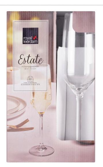 Champagne glazen (royal leerdam) 20 stuks beschikbaar voor biedingen