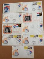 9 x 1e Dag enveloppen (inhuldiging koningin Beatrix), Ophalen of Verzenden, Na 1940, Gestempeld