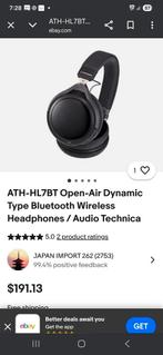 ATH HL7 BT Open Back Bluetooth koptelefoon, Ophalen of Verzenden, Zo goed als nieuw, Overige merken, Bluetooth