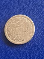 1914 kwartje in zilver Wilhelmina, Postzegels en Munten, Munten | Nederland, Verzenden, Zilver, 25 cent, Koningin Wilhelmina
