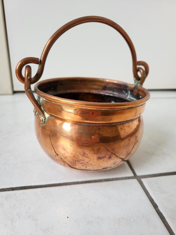Antieke plantenbak, jardiniere, vintage, koper, Antiek en Kunst, Antiek | Koper en Brons, Ophalen