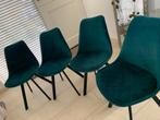 Mooie Eettafelstoelen in blauw/groen, Huis en Inrichting, Ophalen, Gebruikt, Overige kleuren, Vier