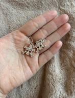 Zilverkleurige Doodskop Oorbellen met Strass, Hangers, Nieuw, Ophalen of Verzenden, Zilver