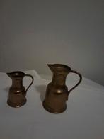 2 koperen kannetjes ca 8 en 12 cm hoog, Ophalen of Verzenden