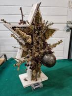 decoratie kerst ster van hout en mos, Ophalen of Verzenden