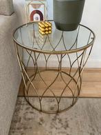 Gold glass top coffee table, Minder dan 55 cm, Rechthoekig, Ophalen, 45 tot 60 cm