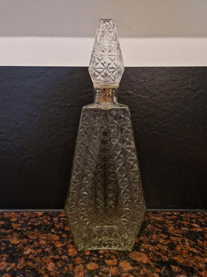 Vintage glazen decanter drankfles karaf, Huis en Inrichting, Woonaccessoires | Overige, Zo goed als nieuw, Ophalen of Verzenden