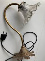 Vintage Glas & Messing Schemerlampje, Huis en Inrichting, Lampen | Vloerlampen, Ophalen of Verzenden, Gebruikt, Glas, Minder dan 100 cm
