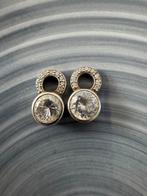 Oorbel hangers met steentjes Ti Sento in goede staat, Hangers, Ophalen of Verzenden, Zo goed als nieuw, Zilver