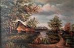 Boerderij aan het water, Antiek en Kunst, Kunst | Schilderijen | Klassiek, Ophalen