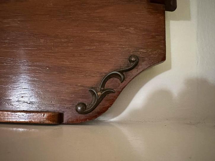 Vintage Art Deco Houten Dienblad met Messing Details, Huis en Inrichting, Woonaccessoires | Dienbladen, Gebruikt, Hout, Rechthoekig