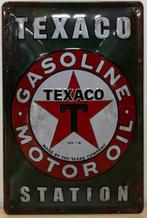 Texaco Gasoline motor oil relief reclamebord van metaal deco