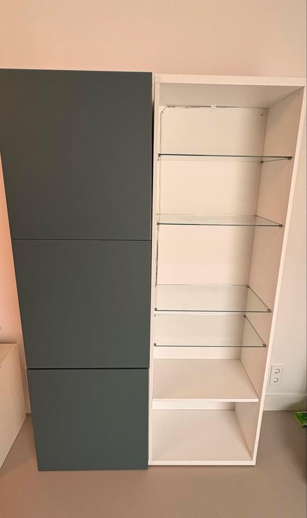 2x Ikea Method Kast met deuren en glazen planken, Huis en Inrichting, Kasten | Boekenkasten, Gebruikt, 50 tot 100 cm, 150 tot 200 cm