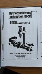 Emco Unimat 3 kopie manual in taal E, D & F, Doe-het-zelf en Verbouw, Ophalen of Verzenden, Gebruikt, Metaaldraaibank, Minder dan 500 mm