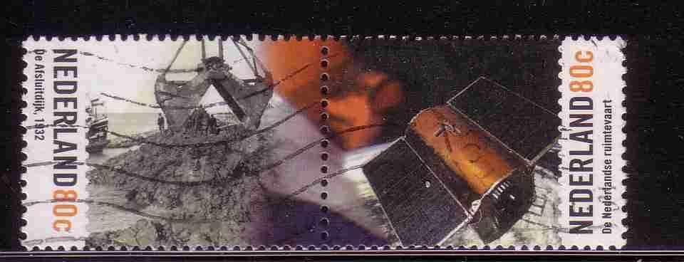 Nederland 1999 1842/1843 Afsluitdijk, Ruimtevaart-paar, Gest, Postzegels en Munten, Ophalen of Verzenden, Na 1940, Gestempeld