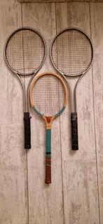 3 badmintonrackets, staal en hout, Sport en Fitness, Badminton, Racket(s), Zo goed als nieuw, Ophalen