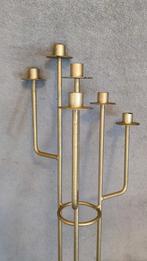 Vintage 6 armige staande kandelaar - goudkleurig - 103 cm, Huis en Inrichting, Kandelaar, Metaal, Rood, Ophalen