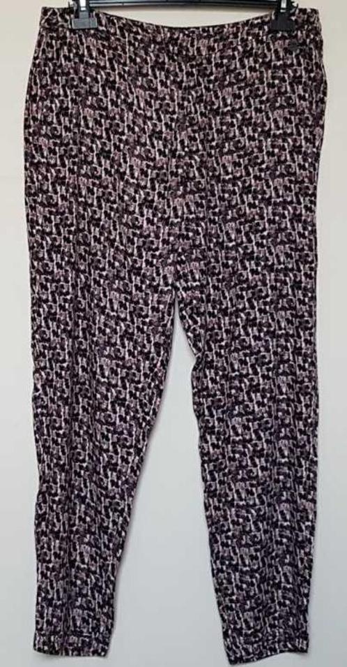 DiDi soepelvallende broek in roze met grijs en zwart maat 4, Kleding | Dames, Broeken en Pantalons, Zo goed als nieuw, Maat 38/40 (M)