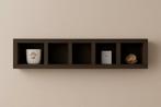 Donkerbruine vakkenkast boekenkast 150x20x32 horiz-vert., Ophalen, Zo goed als nieuw, 25 tot 50 cm, Met plank(en)