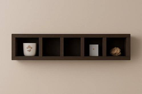 Donkerbruine vakkenkast boekenkast 150x20x32 horiz-vert., Huis en Inrichting, Kasten | Boekenkasten, Zo goed als nieuw, 25 tot 50 cm