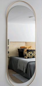 Ovale wandspiegel met gouden rand 167x61 cm, Huis en Inrichting, Woonaccessoires | Spiegels, Ophalen