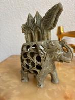 Beeldje Olifant, speksteen, vintage, groen, Verzamelen, Beelden en Beeldjes, Ophalen of Verzenden, Gebruikt, Dier
