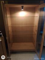 Leuke vitrinekast met verlichting, Ophalen, Met deur(en), Eikenhout, 50 tot 100 cm