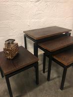 4 leuke vintage bijzettafels stijl Pastoe, Huis en Inrichting, Tafels | Bijzettafels, Ophalen, Gebruikt, Rechthoekig, Minder dan 55 cm