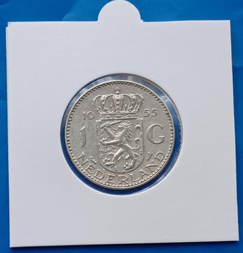 1 gulden 1955 - Juliana, Postzegels en Munten, Munten | Nederland, 1 gulden, Koningin Juliana, Zilver, Verzenden