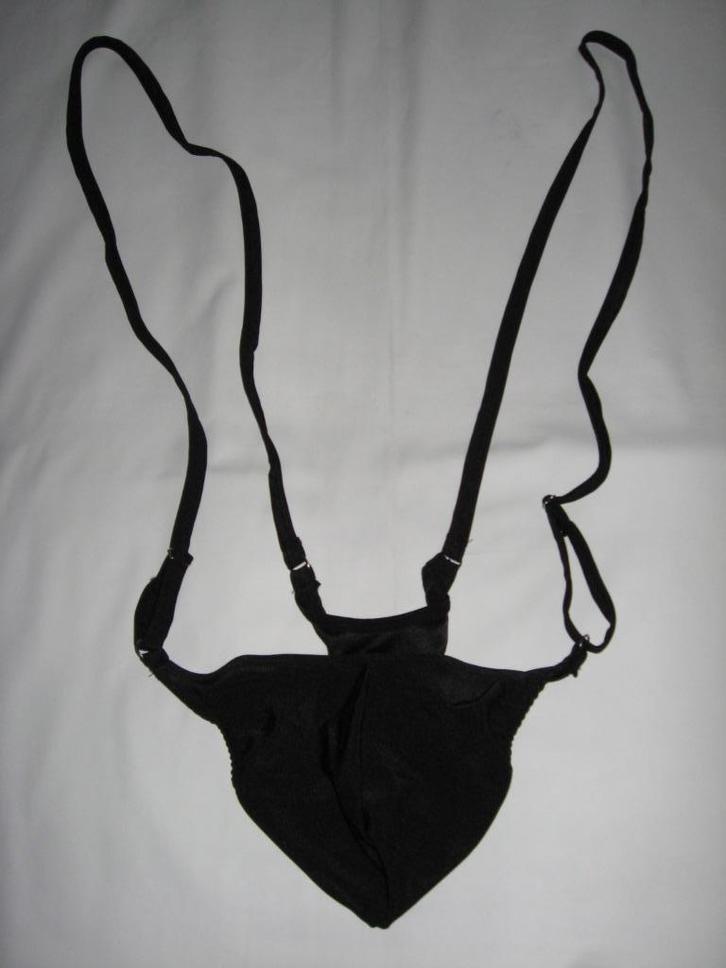 Heren string met bertels, Kleding | Heren, Ondergoed, Overige typen, Zwart, Ophalen of Verzenden