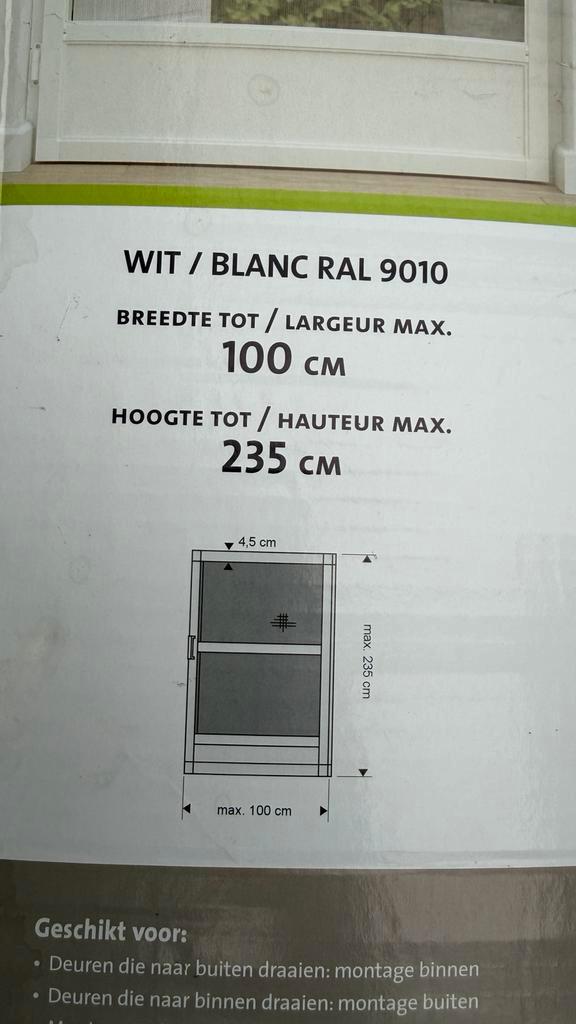 Bruynzeel Hordeur - Nieuw in open doos, Doe-het-zelf en Verbouw, Deuren en Horren, Zo goed als nieuw, Hordeur, 215 cm of meer