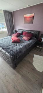 boxspring nieuw 180x200 met topper en bergruimte, Ophalen, 180 cm, 200 cm, Grijs