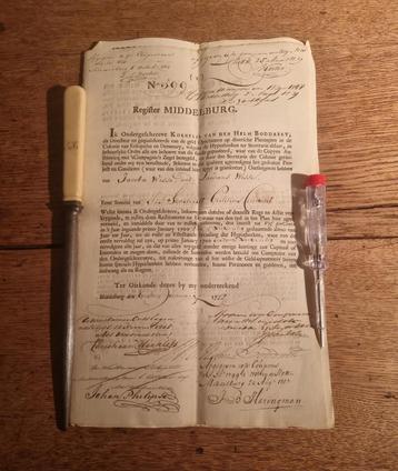 Antiek document 1772 van den Helm Boddaert Middelburg  beschikbaar voor biedingen
