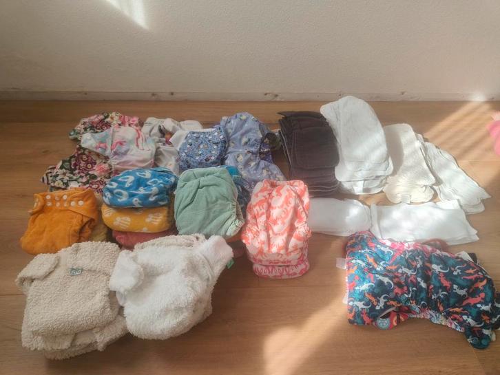 Zeer complete set Wasbare Luiers tweedelig én pocket!, Kinderen en Baby's, Babykleding | Baby-kledingpakketten, Gebruikt, One size